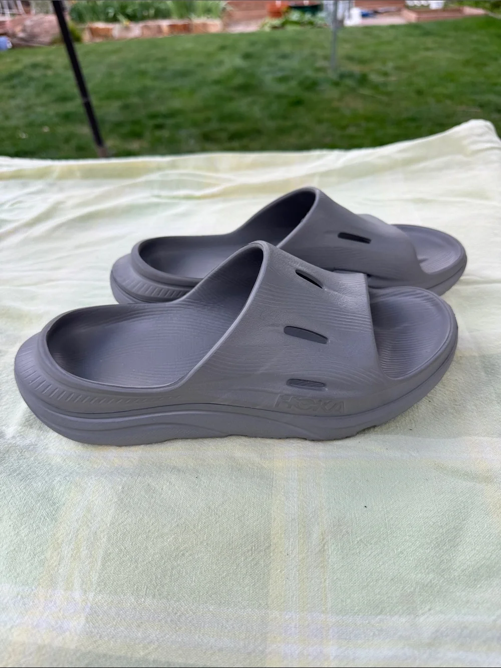 Hoka ORA Recovery Slide 3 Grey Slide Sandals W9 M 7 - Picture 1 of 6